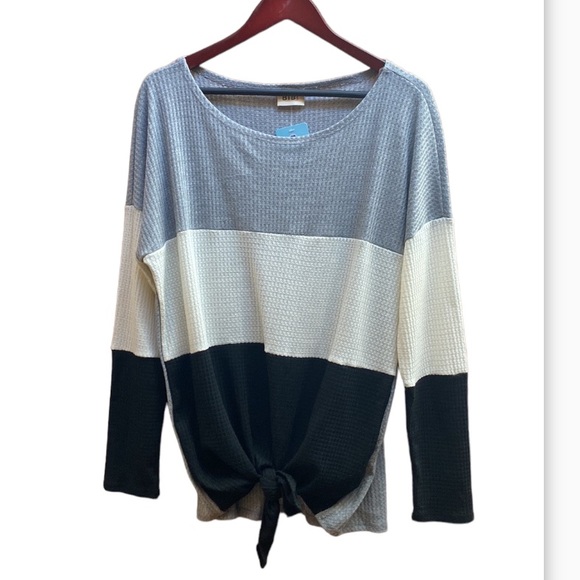 BellanBlue Waffle weave color block shades black, gray and white. NWT / Size Lg. - Picture 3 of 12